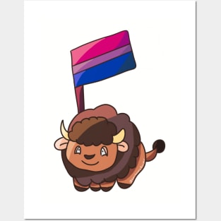 Bisexual Pride Flag Bison Posters and Art